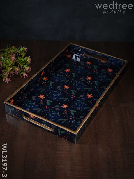 Digital Printed Floral Tray - Wl3197 Big Wooden Trays
