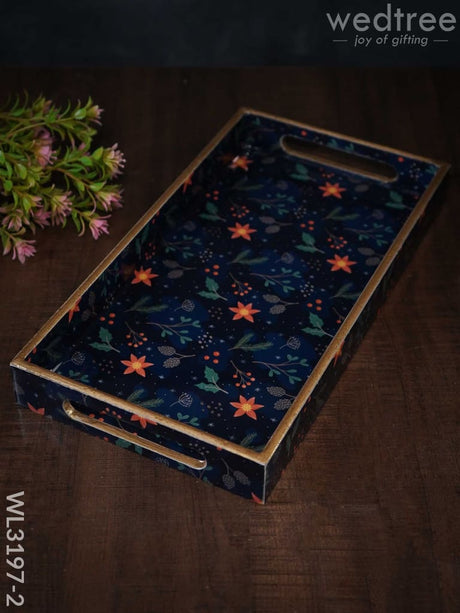 Digital Printed Floral Tray - Wl3197 Medium Wooden Trays