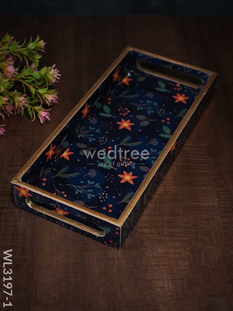 Digital Printed Floral Tray - Wl3197 Small Wooden Trays