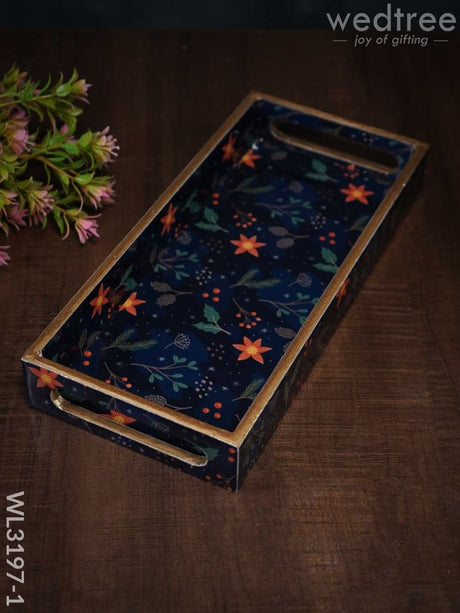 Digital Printed Floral Tray - Wl3197 Small Wooden Trays