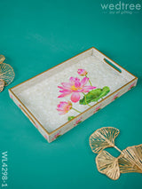 Digital Printed Lotus Design Tray - Mdf - Wl4298 Dining Essentials