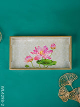 Digital Printed Lotus Design Tray - Mdf - Wl4298 Medium Dining Essentials