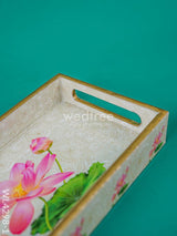 Digital Printed Lotus Design Tray - Mdf - Wl4298 Dining Essentials