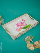 Digital Printed Lotus Design Tray - Mdf - Wl4298 Dining Essentials