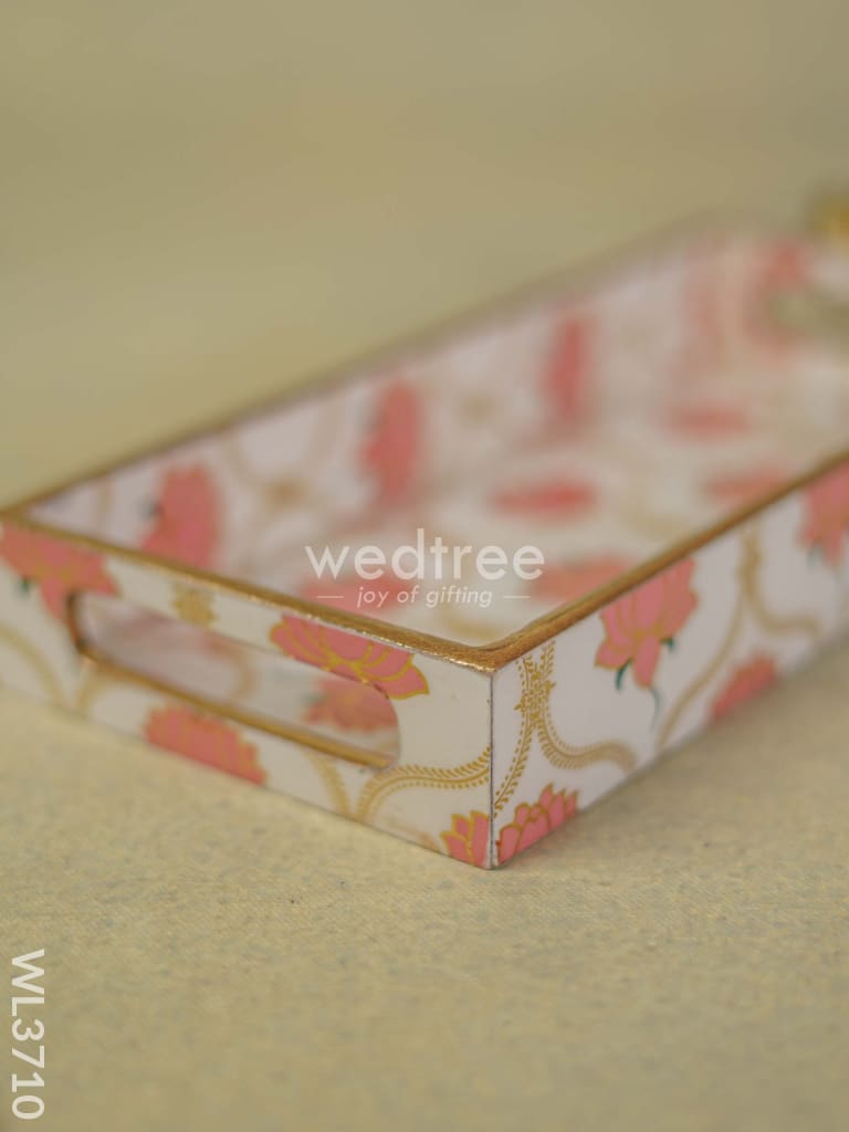 Digital Printed Lotus Tray - 11 X 5 Wl3710 Wooden Trays