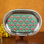 Digital Printed Meenakari Oval Plate - Wbg1394 Green Trays & Plates