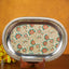 Digital Printed Meenakari Oval Plate - Wbg1394 White Trays & Plates