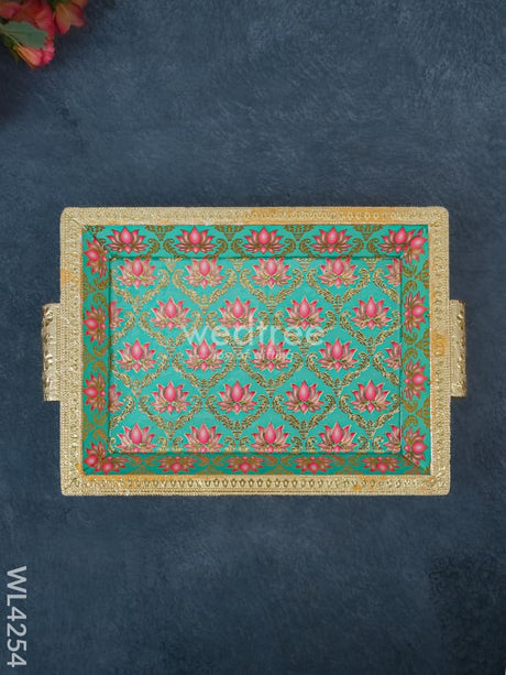 Digital Printed Meenakari Tray - Wl4254 Trays & Plates