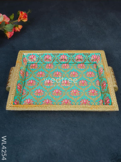 Digital Printed Meenakari Tray - Wl4254 Trays & Plates