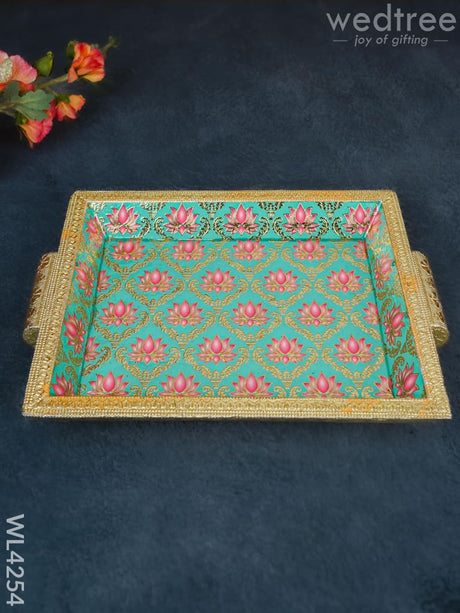 Digital Printed Meenakari Tray - Wl4254 Trays & Plates