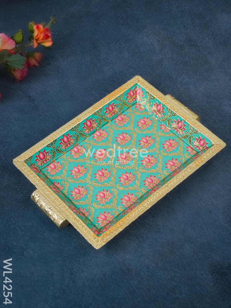 Digital Printed Meenakari Tray - Wl4254 Trays & Plates