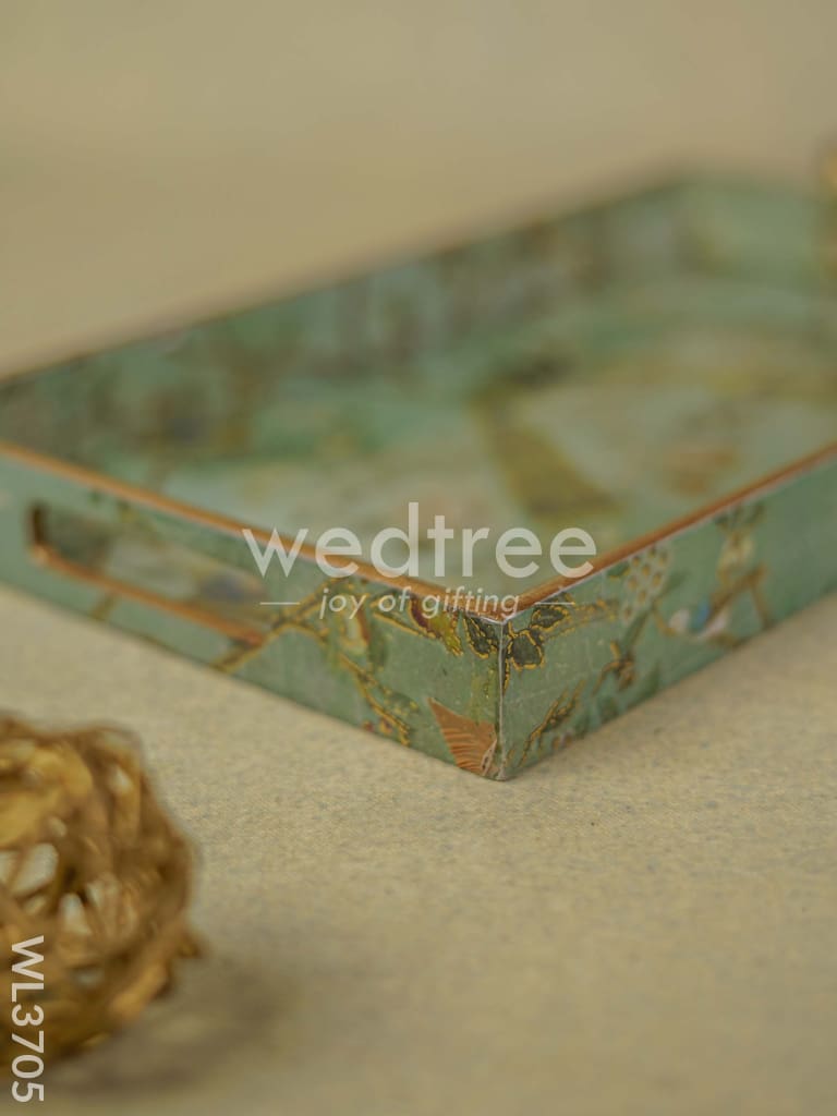 Digital Printed Peacock Tray - 15 X 9 Wl3705 Wooden Trays