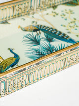 Digital Printed Peacock Tray - Set Of 3 Wl4544 Wooden Trays