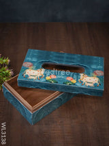 Digital Printed Tissue Box With Pichwai Prints - Wl3138 Dining Essentials