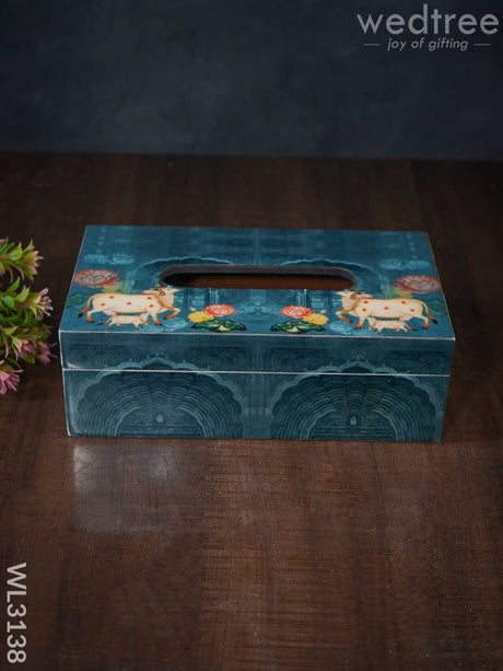 Digital Printed Tissue Box With Pichwai Prints - Wl3138 Dining Essentials