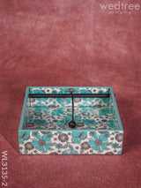 Digital Printed Tissue Holder - Wl3135 Floral Design Wooden Utility