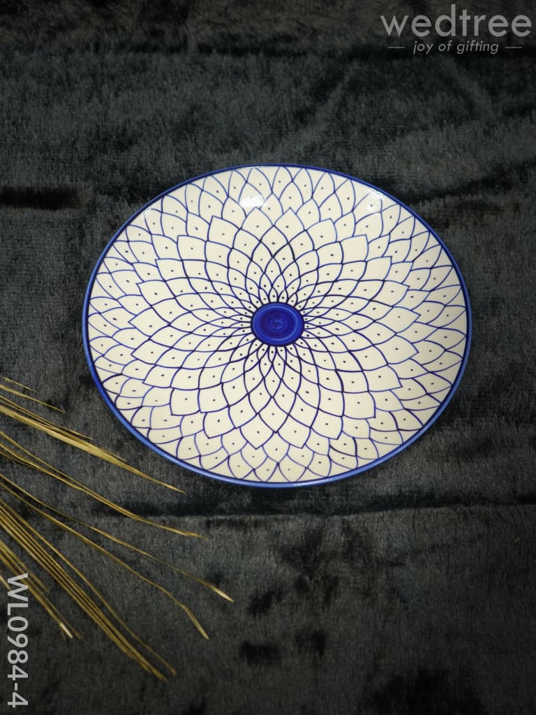 Dinner Plate -10Inches - Wl0984 Blue Coloured With Floral Design Ceramics