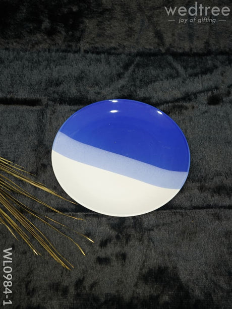 Dinner Plate -10Inches - Wl0984 Blue With White Coloured Ceramics