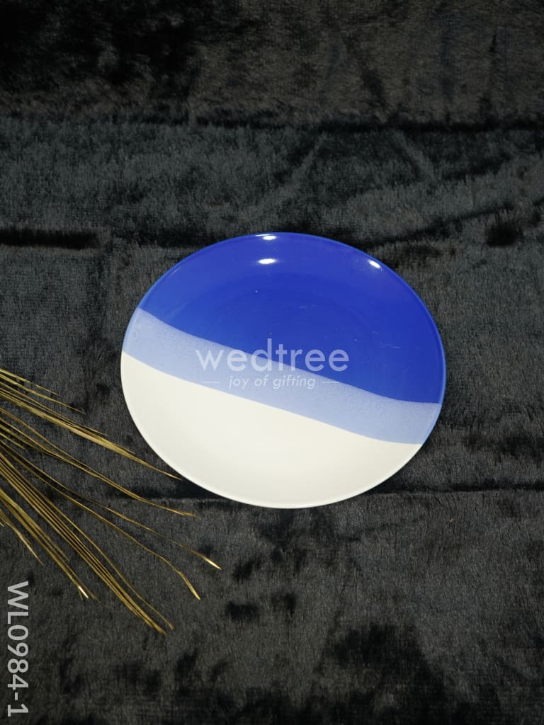 Dinner Plate -10Inches - Wl0984 Blue With White Coloured Ceramics