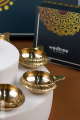 Diya Pack 10 - Brass Kubera Set Of Wh0033 Karthigai Deepam Packs