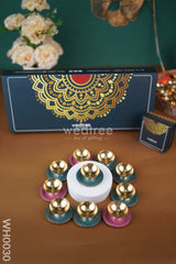 Diya Pack 7 - Brass Decorative Set Of 10 Wh0030 Karthigai Deepam Packs