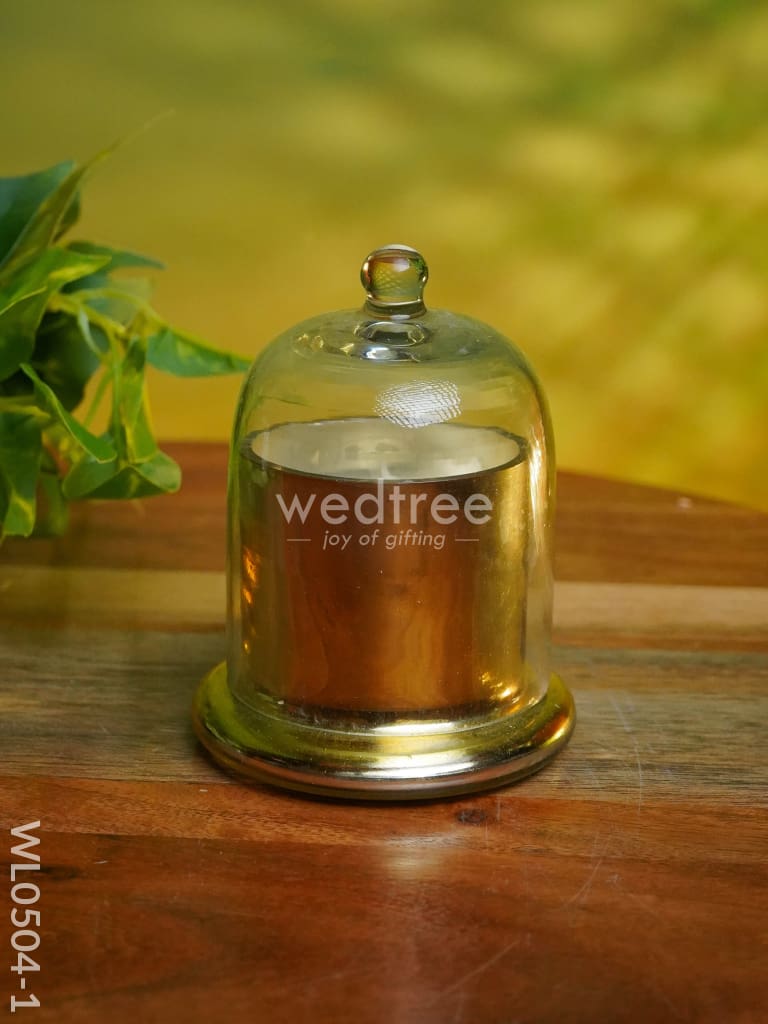 Domed Glass Scented Soy Wax Jar (Metallic) - Wl0504 Candles And Votives