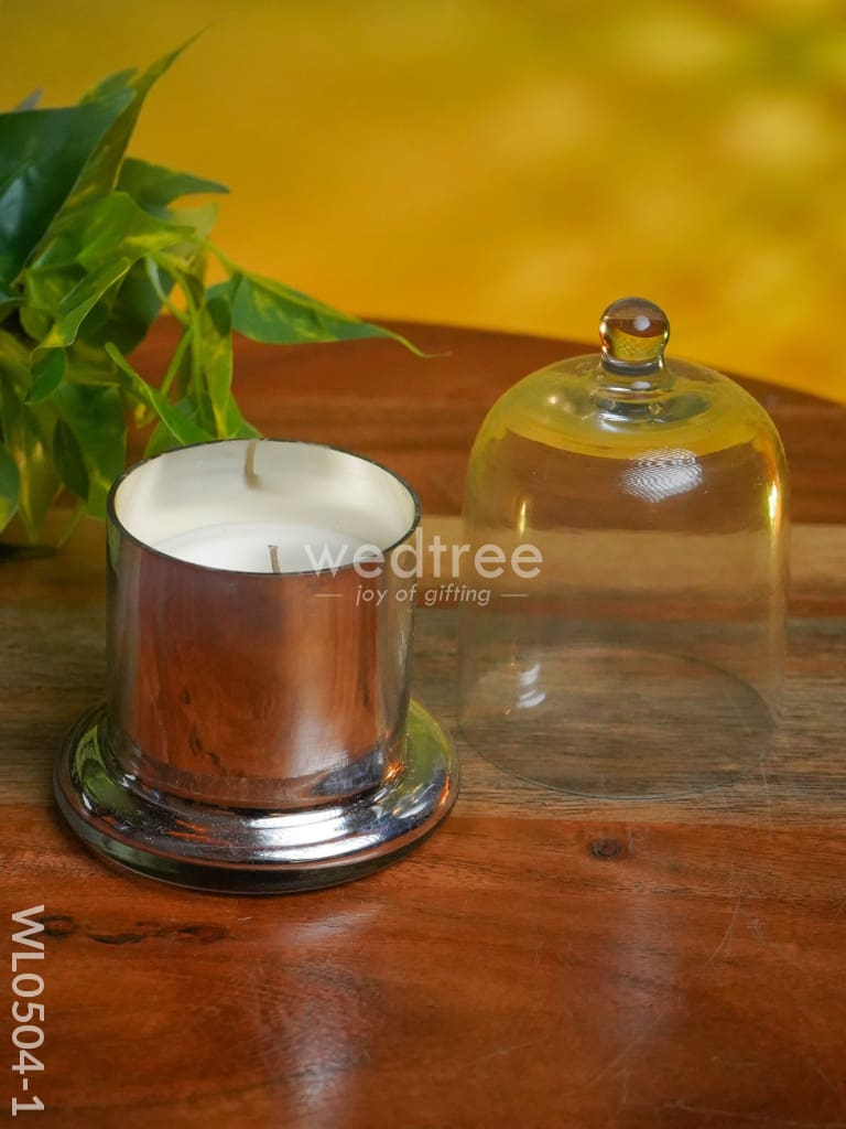 Domed Glass Scented Soy Wax Jar (Metallic) - Wl0504 Candles And Votives