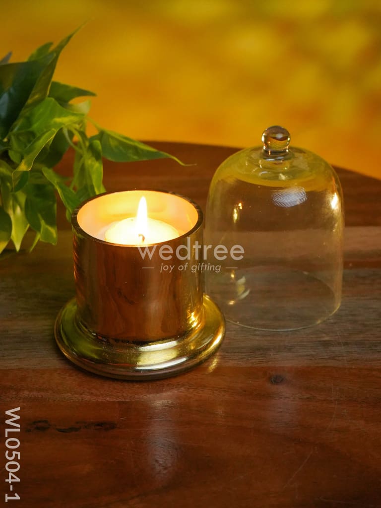 Domed Glass Scented Soy Wax Jar (Metallic) - Wl0504 Candles And Votives