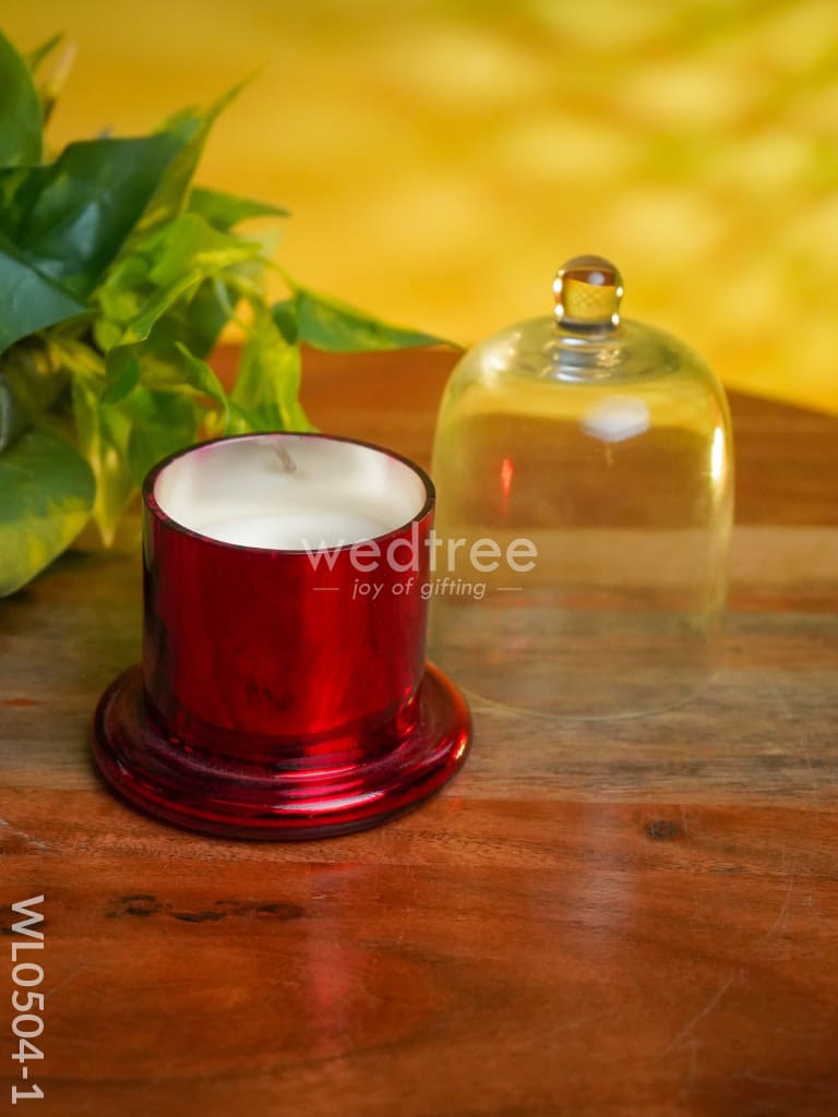 Domed Glass Scented Soy Wax Jar (Metallic) - Wl0504 Candles And Votives