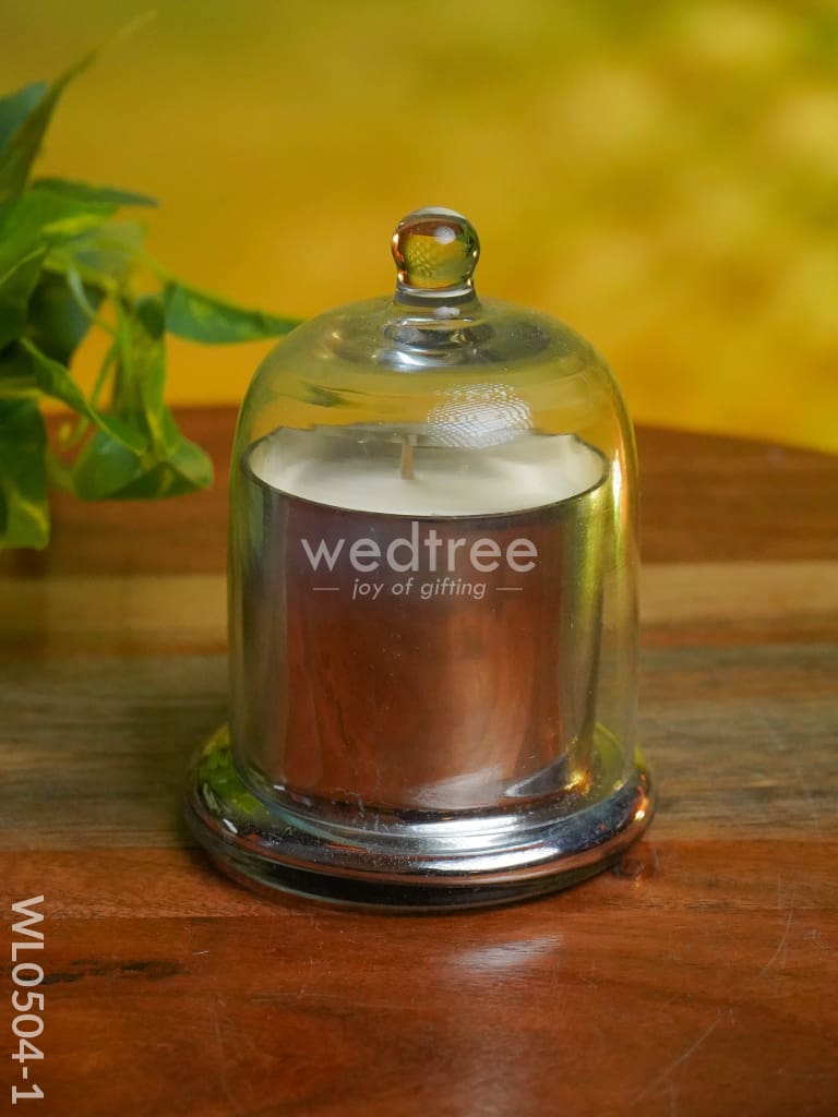 Domed Glass Scented Soy Wax Jar (Metallic) - Wl0504 Candles And Votives