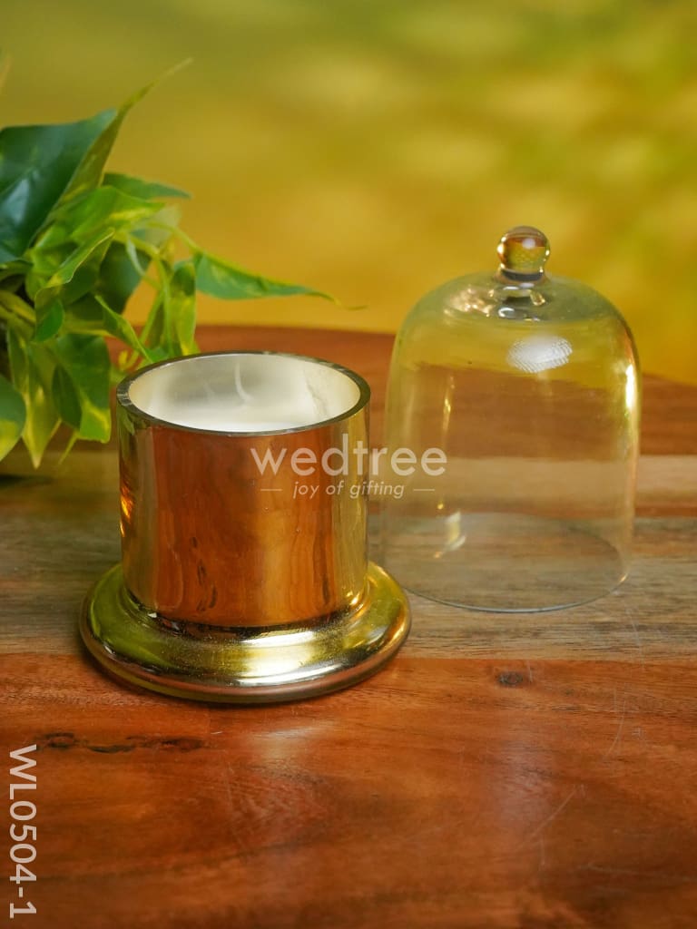 Domed Glass Scented Soy Wax Jar (Metallic) - Wl0504 Candles And Votives