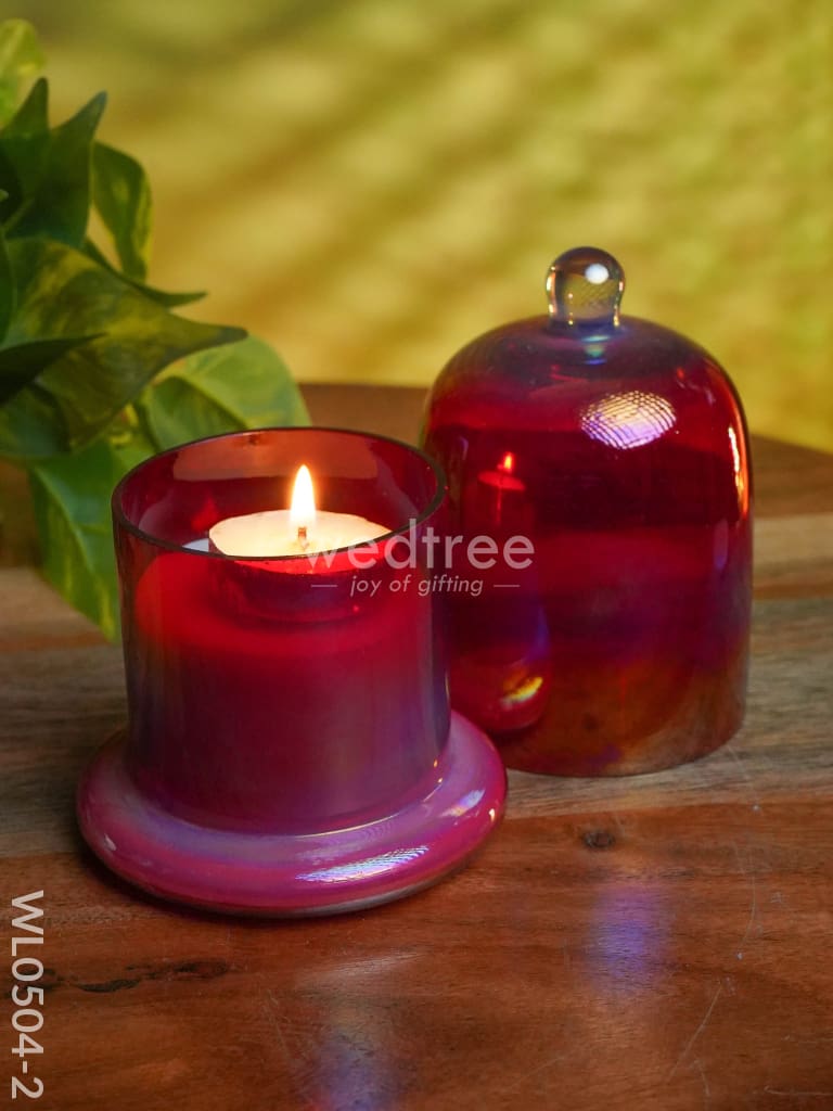 Domed Glass Scented Soy Wax Jar (Metallic) - Wl0504 Rose Gold Candles And Votives