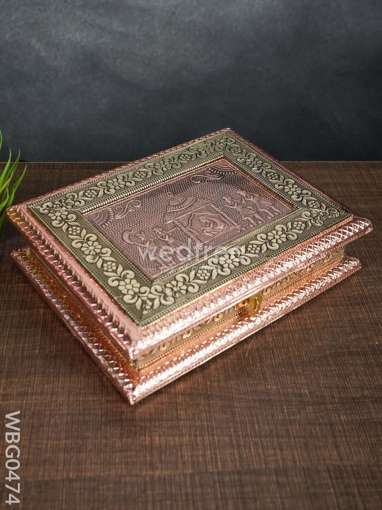 Dry Fruit Box - Copper Embossed Palanquin Wbg0474