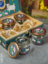 Shreenath Ji Dry Fruit Box & 4 Jars With Printed Bag - Wl3891