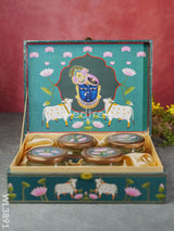 Shreenath Ji Dry Fruit Box & 4 Jars With Printed Bag - Wl3891