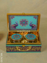 Decorative Peacock Designed 2 Jar Dry Fruit Box - Wl3630