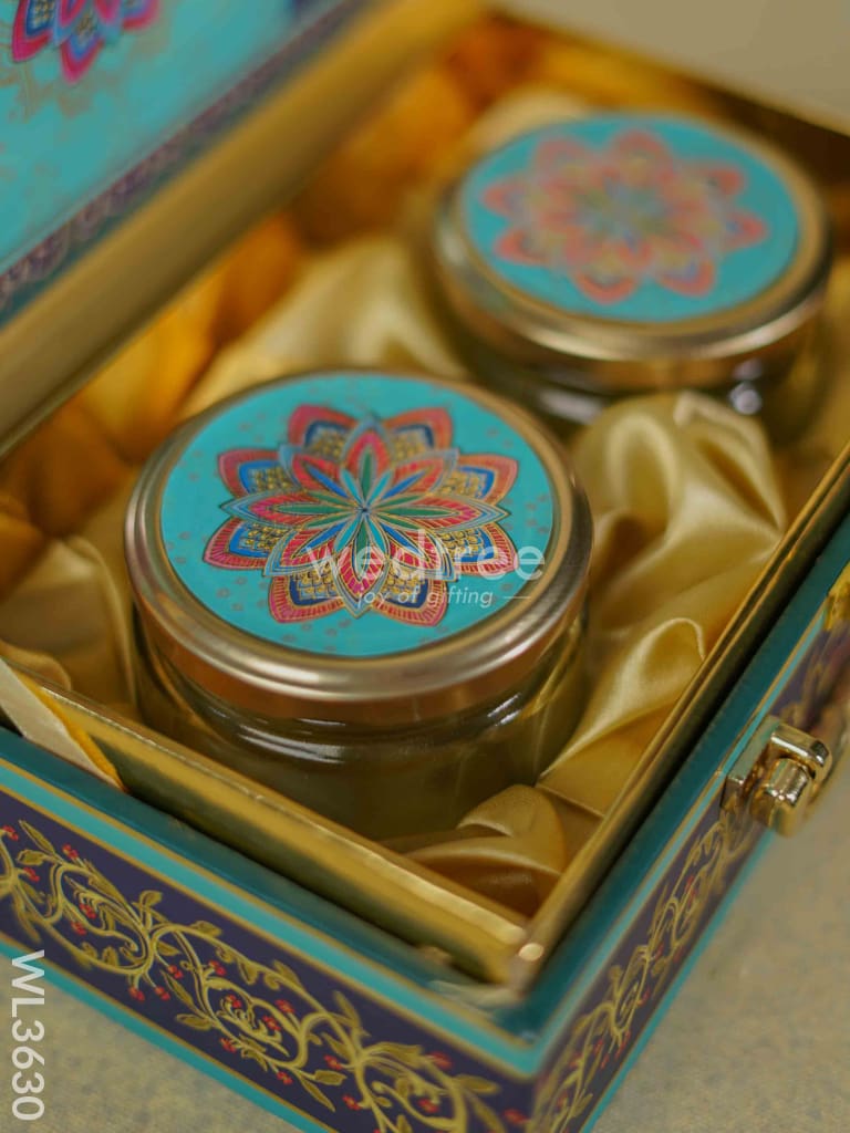 Decorative Peacock Designed 2 Jar Dry Fruit Box - Wl3630