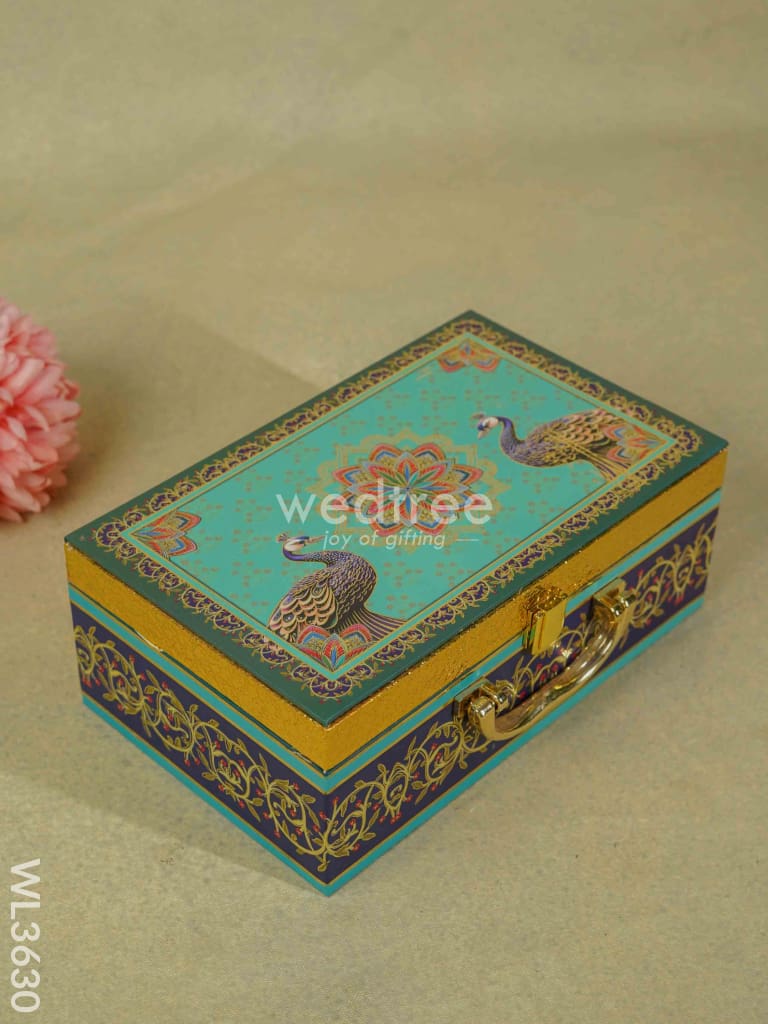 Decorative Peacock Designed 2 Jar Dry Fruit Box - Wl3630