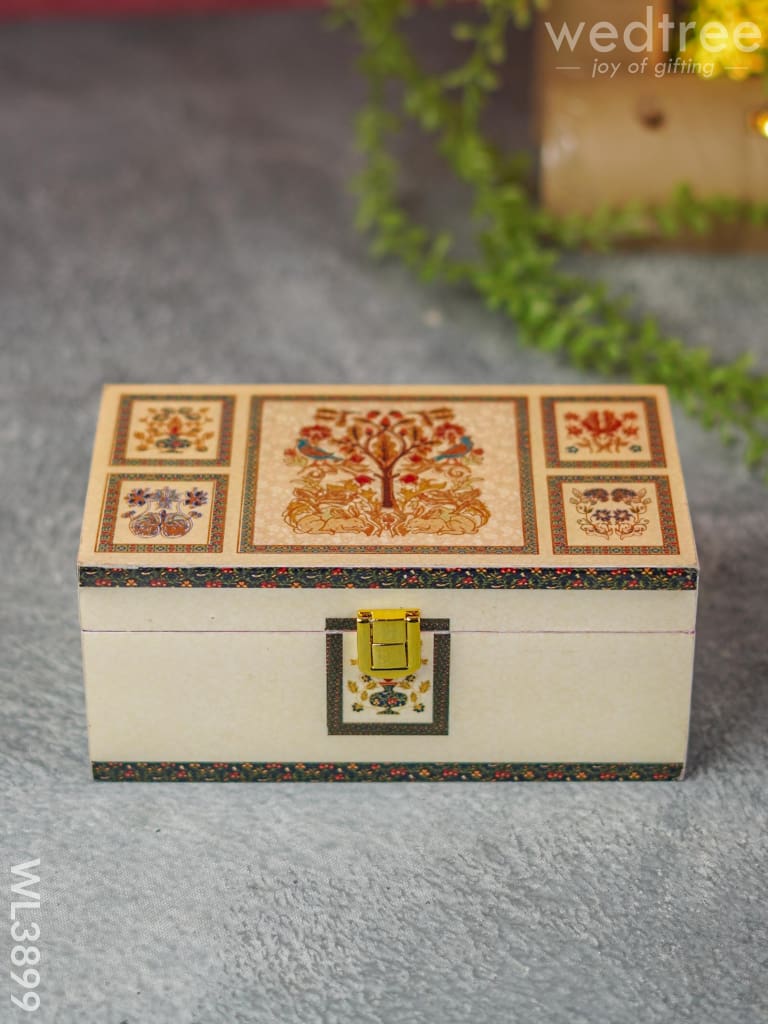 Dry Fruit Box With Peacock And Tree - Wl3899