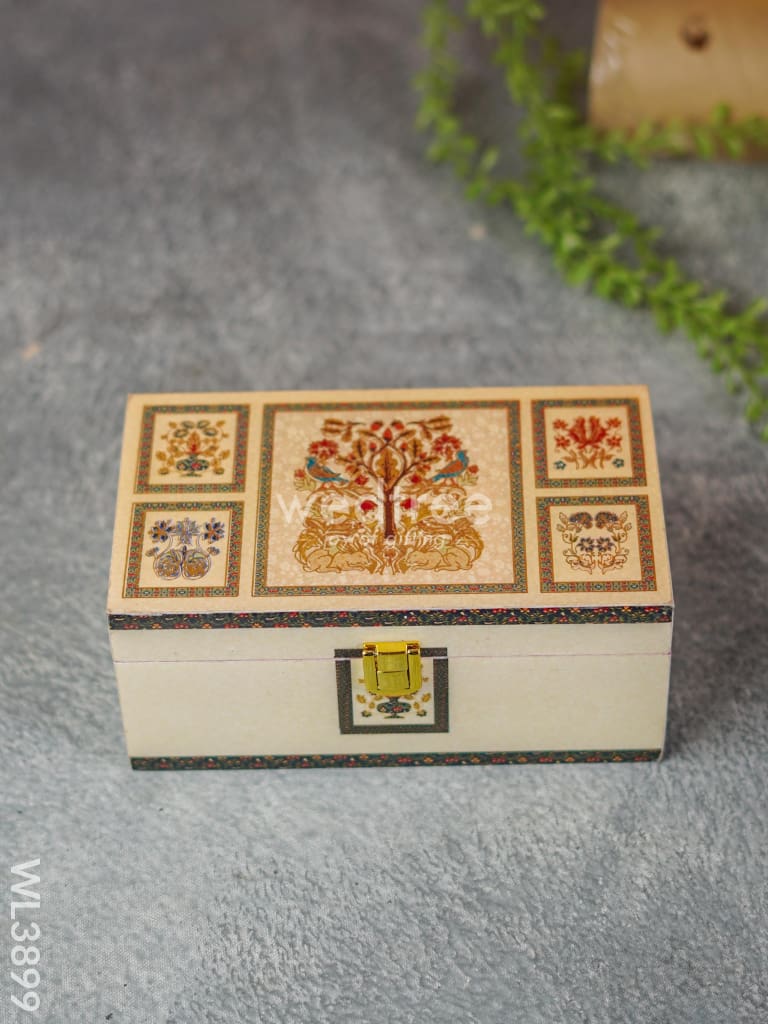 Dry Fruit Box With Peacock And Tree - Wl3899