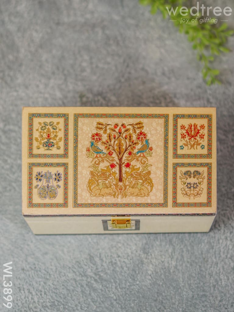 Dry Fruit Box With Peacock And Tree - Wl3899