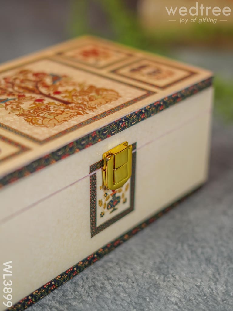 Dry Fruit Box With Peacock And Tree - Wl3899