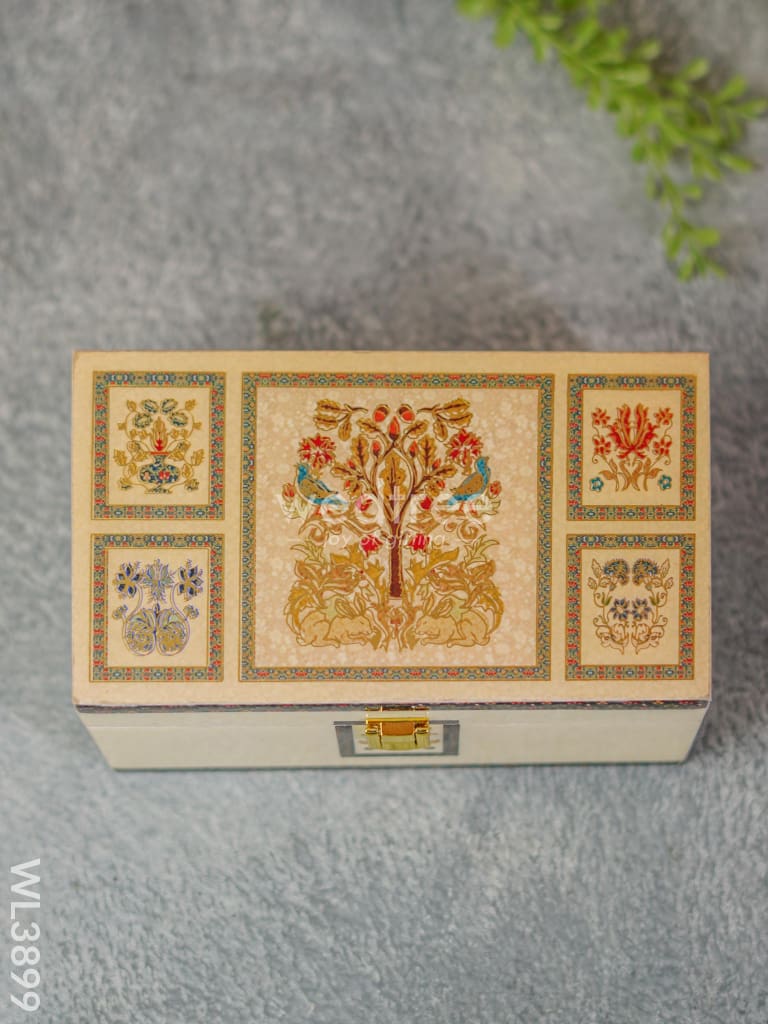 Dry Fruit Box With Peacock And Tree - Wl3899