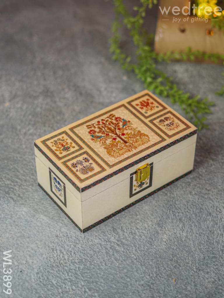 Dry Fruit Box With Peacock And Tree - Wl3899