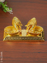 Duck Double Kumkum Holder - W4174 Metal