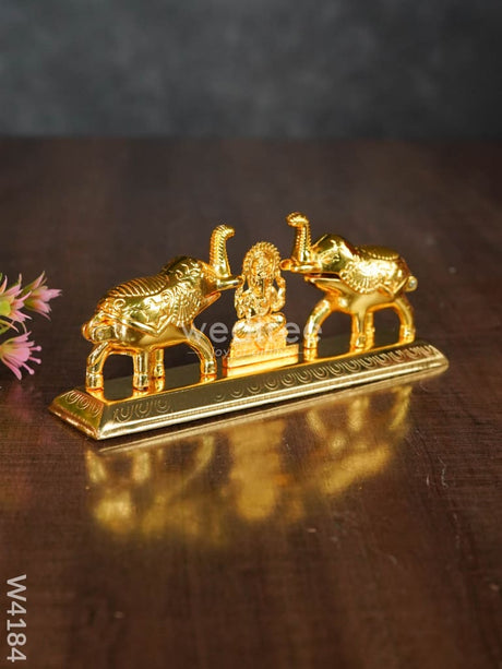 Elephant Double Kumkum Holder With Ganesha - W4184 Holders