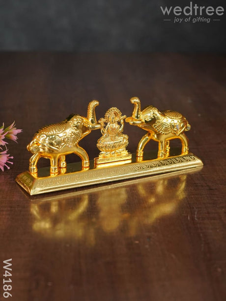 Elephant Double Kumkum Holder With Lakshmi - W4186 Holders