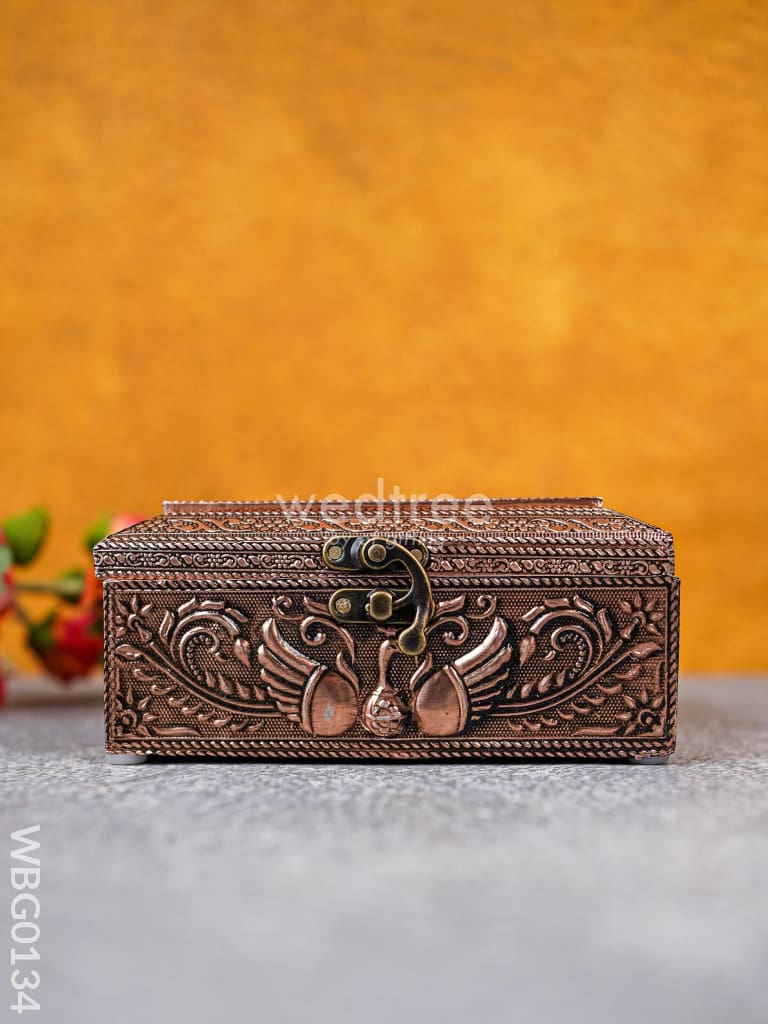 Elephant Embossed Dry Fruit Box - Square 6X6Inches Wbg0134