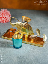 Elephant Stand With Glass Candle Holder - Wl3939 Candles & Votives