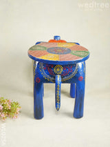 Elephant Stool - 12 Inch (Antique Blue) Wl0256 Wooden Stools